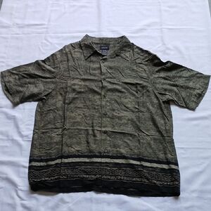 Claiborne Green Casual Button Down Shirt Classic Fit Sz XL